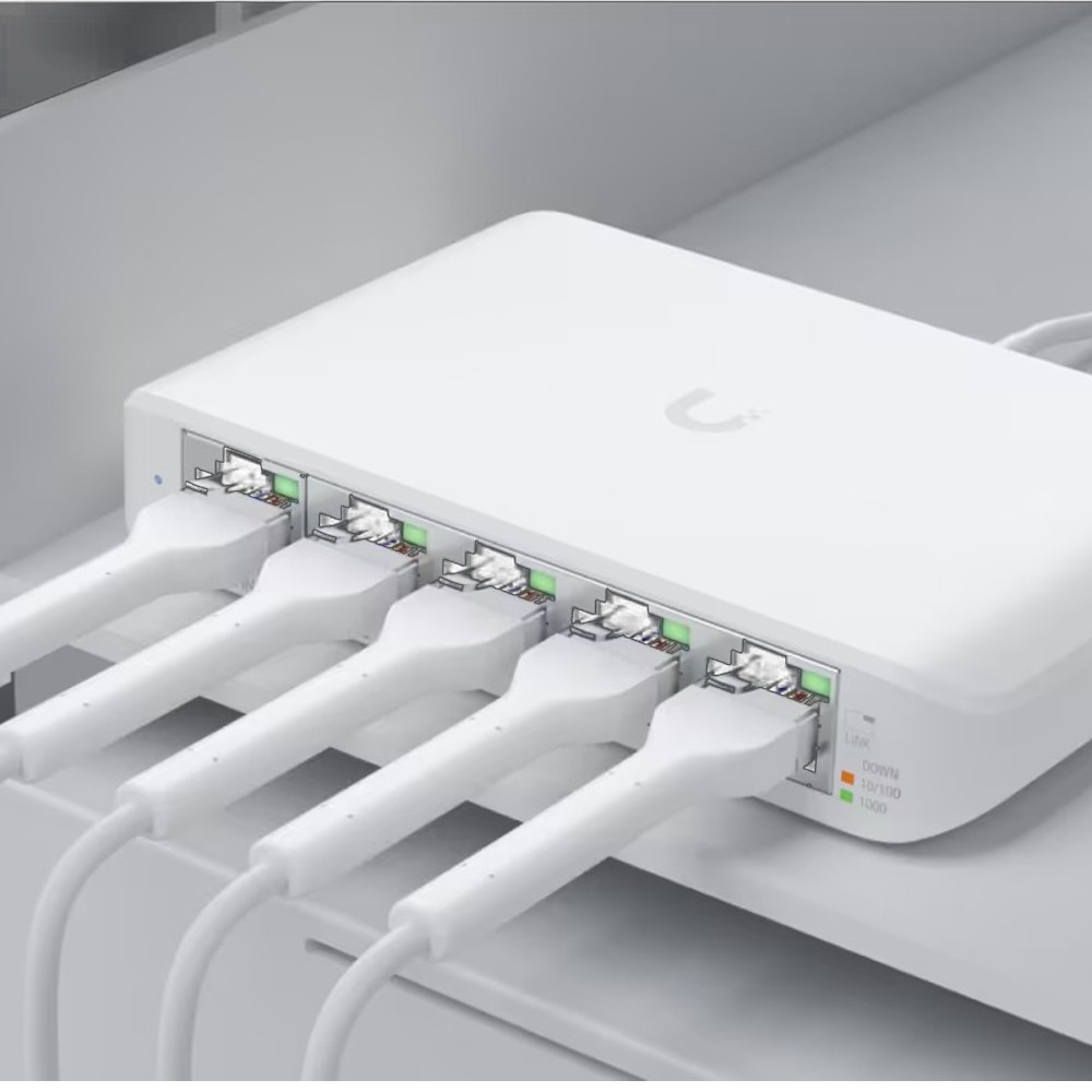 Ubiquiti UniFi Flex Mini USW-Flex-Mini Switch – 5x Gigabit, PoE Powered, Managed