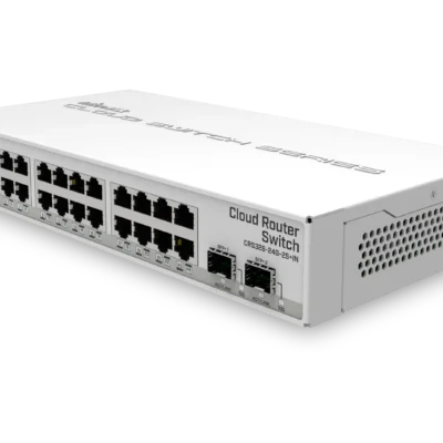 MikroTik CRS326-24G-2S+IN – 24 Gigabit ports, 2 SFP+ cages and a desktop case – server room power for…
