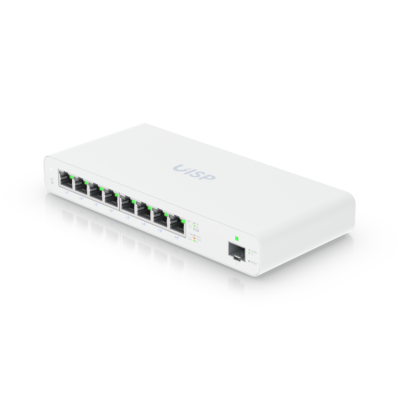 Ubiquiti UISP Switch – Eight-port, Layer 2, Gigabit PoE switch designed for MicroPoP applications…