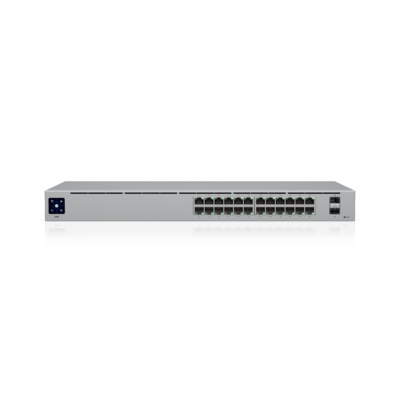Ubiquiti 24 Switch USW-24 – A 24-port, Layer 2 switch with a silent, fanless cooling system